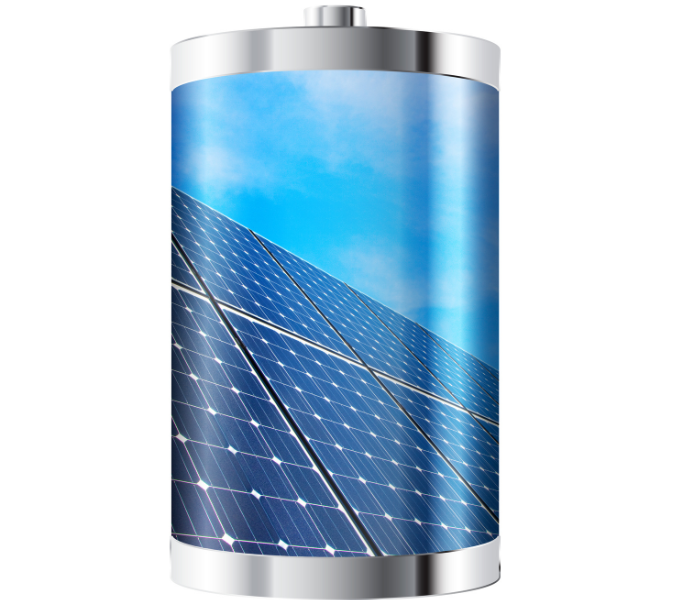 battery filled with image of solar panel